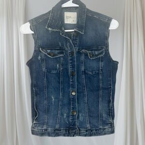 Zara Trafaluc Blue Denim Vest